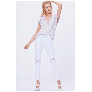 PAIGE Verdugo Crop High Waist White Jeans